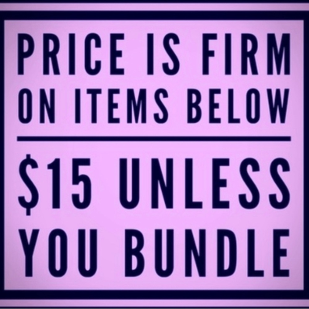Price is firm on clothing $15 or less. Enjoy your shopping. 😊